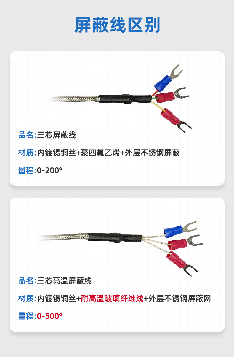 PT100 温度传感器屏蔽线