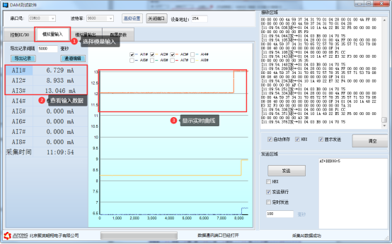 JYDAM调试软件 模拟量输入 JYDAM调试软件 模拟量输入