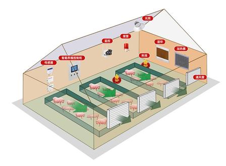 单栋圈舍设备布局示意图